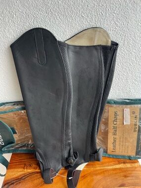Black Leather Half Chaps